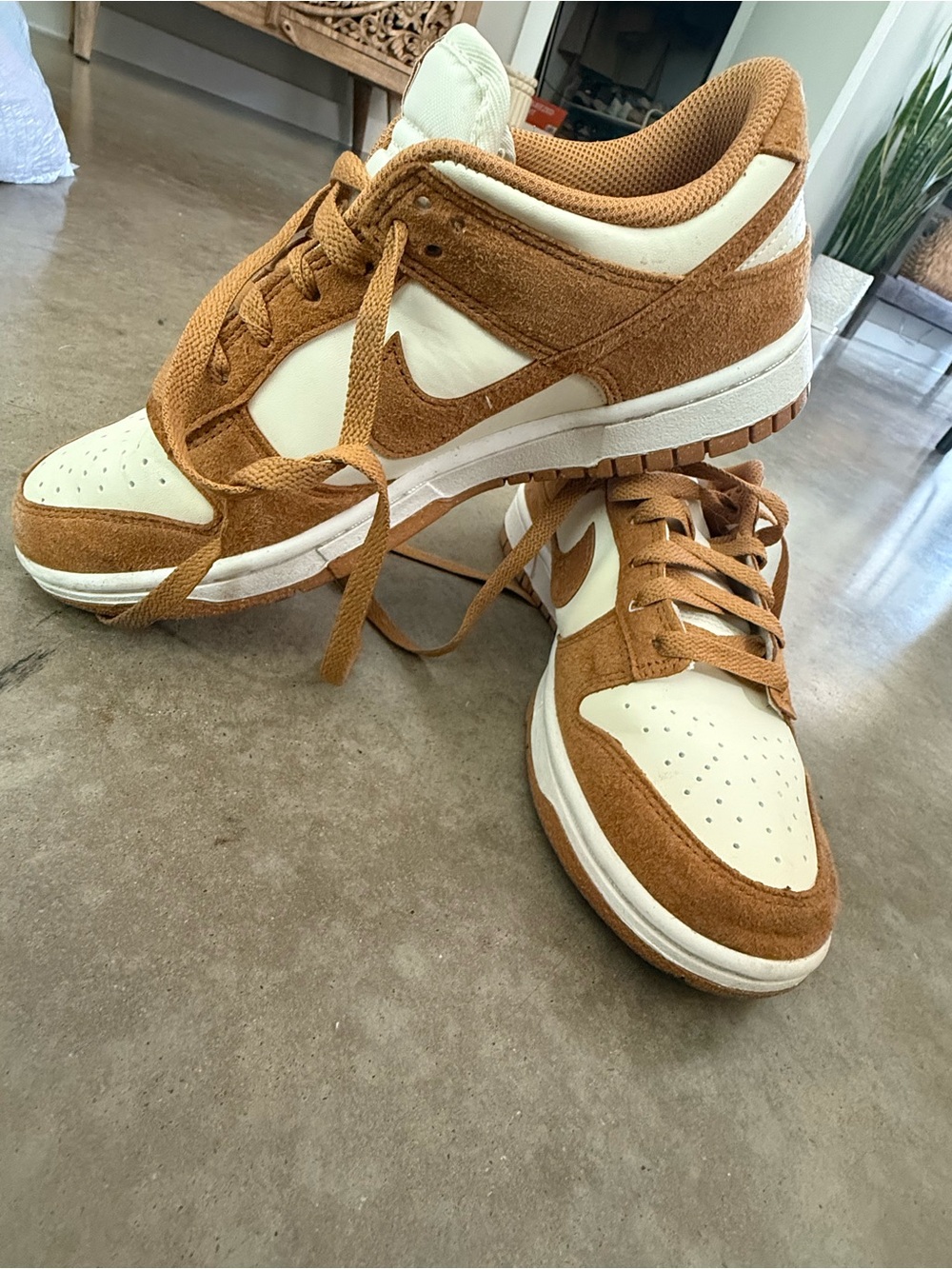 Nike Women’s Low-Top Sneakers - Tan & Cream Suede - Picture 3 of 3